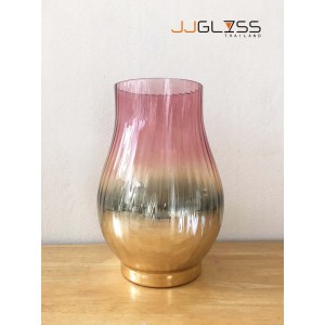 PINK-GOLD-H0510-30DYPP - PINK Handmade Colour Vase